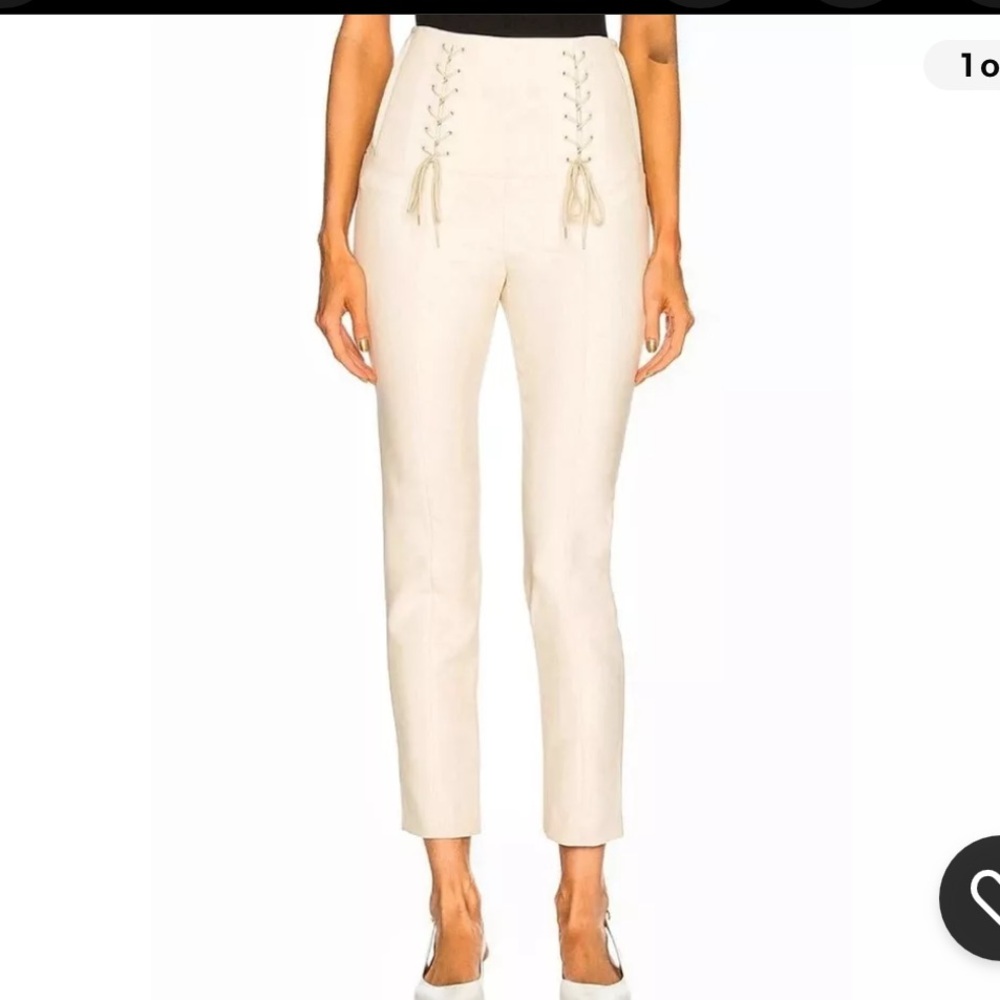 TIBI Anson Corset Front Ties High Waist Ankle Pants
